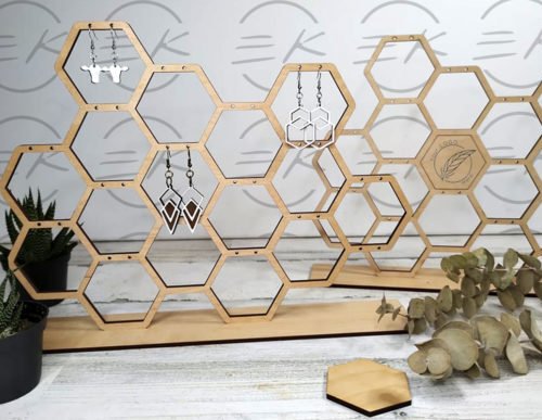 Expositor De Pendientes Con Forma De Colmena Hexagonal Creativo Digital